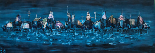 Gina Kühn - Stadt am Wasser Poster Kunstdruck - Gina Kühn, Hamburg, Deutschland Wandbild
