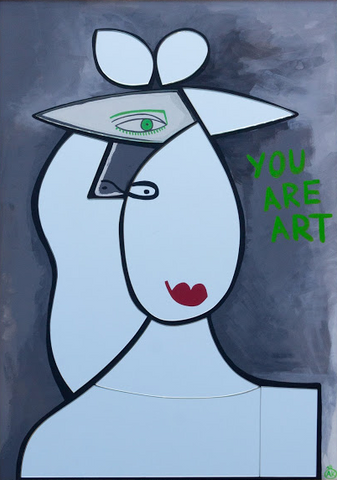 AKO - Frau mit grünem Hut - Inspiration: Picasso