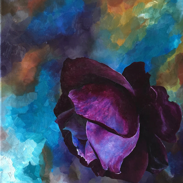 Leila Holberg - Purple rose Poster Kunstdruck - Leila Holberg, Langballig, Deutschland Wandbild