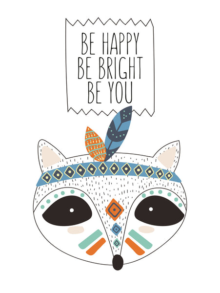 Be happy, be bright, be you Poster Kunstdruck - Kunst für Kinder, KUNST-ONLINE Wandbild