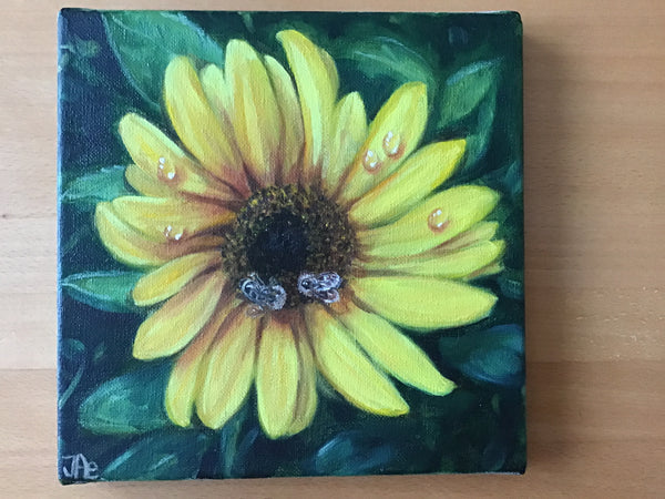 Irene Aebersold - Sonnenblume mit Bienen