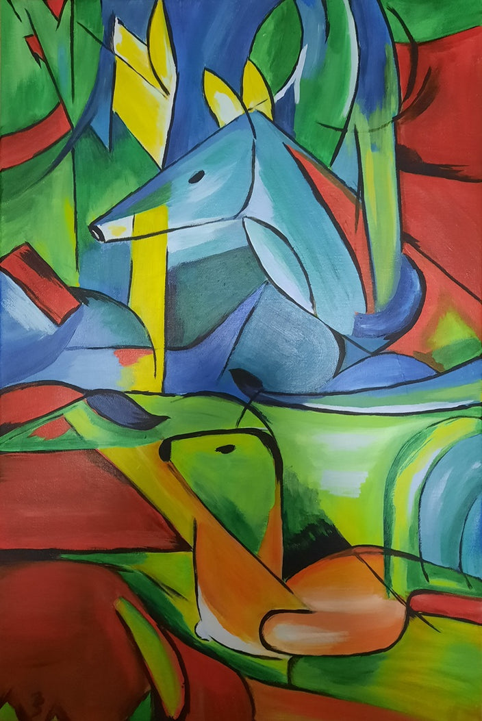 Brigitte Stein - Rehe im Walde II nach Franz Marc