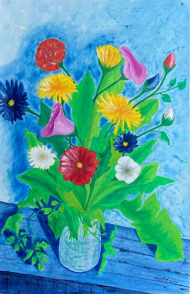 Marietta Groh - 20220902 Blumenstillleben Glas