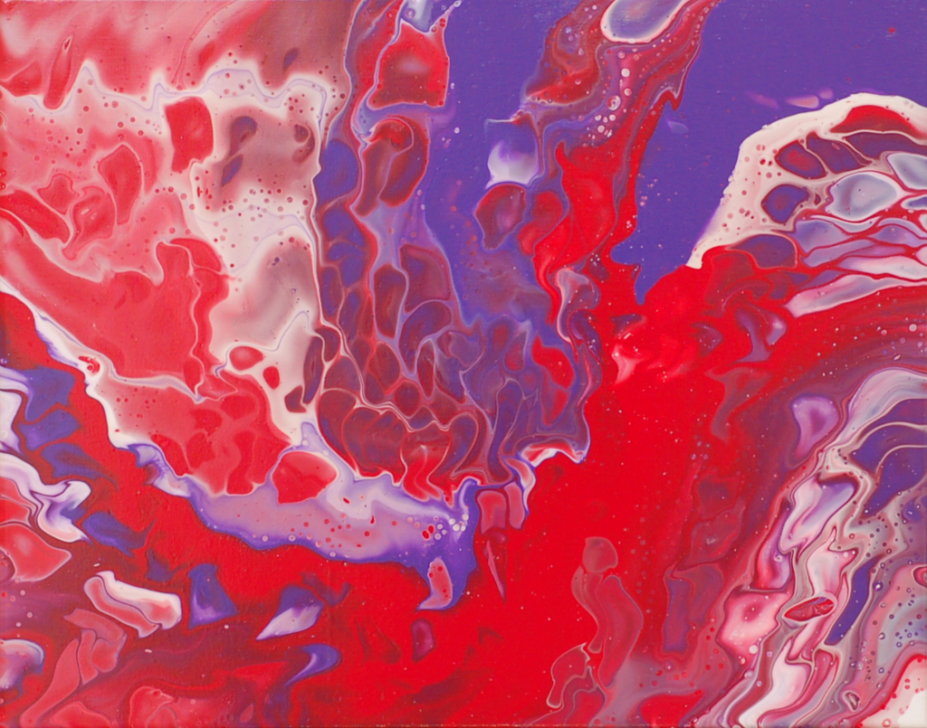 Rewo - Komposition in Rot/Lila/Weiß