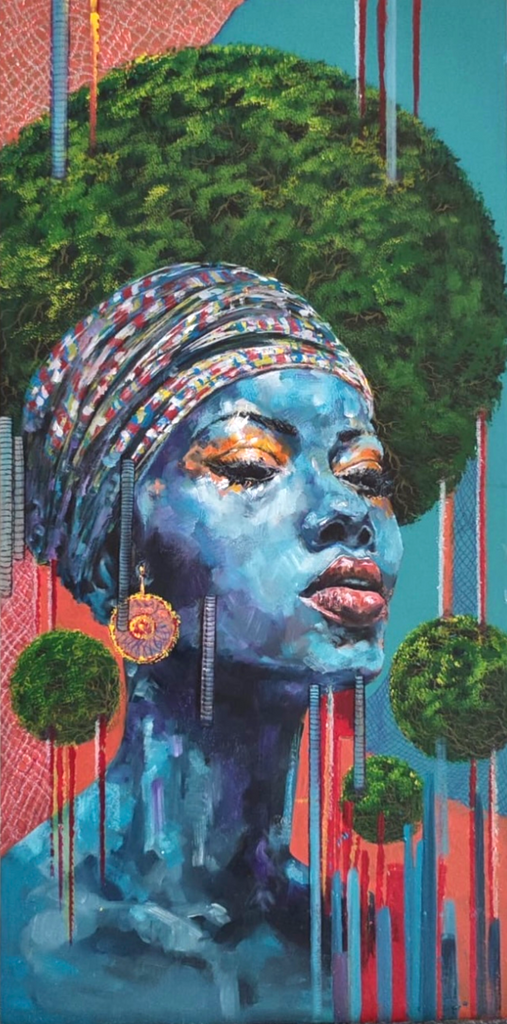 Derya Ue - African Woman Blue