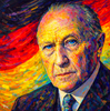 Margarita Kriebitzsch - Konrad Adenauer Portrait - Bundeskanzler-Serie - Kunst-Mini