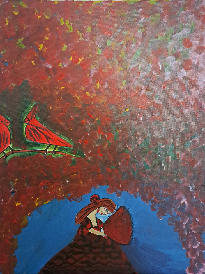 Josefa Parra Granados - Una pareja de cardenales enamorados / A cardinal couple in love