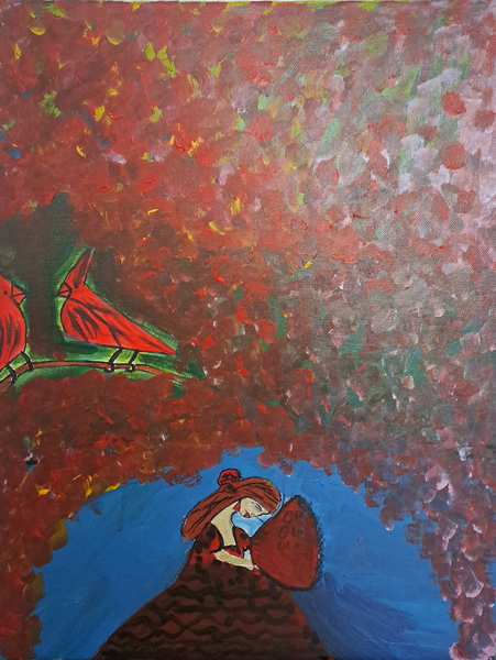 Josefa Parra Granados - Una pareja de cardenales enamorados / A cardinal couple in love