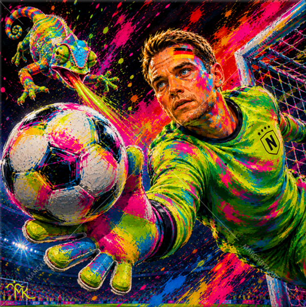 Margarita Kriebitzsch - Manuel Neuer Fußballstar Portrait – Kunst-Mini
