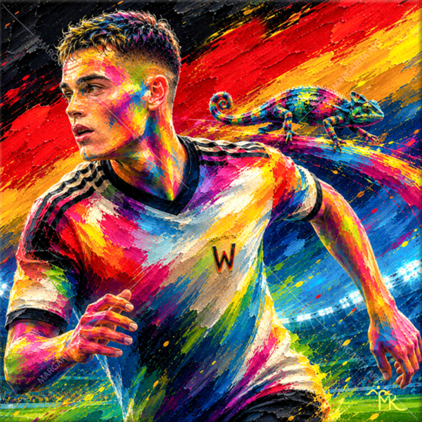 Margarita Kriebitzsch - Florian Wirtz Fußballstar Portrait – Kunst-Mini
