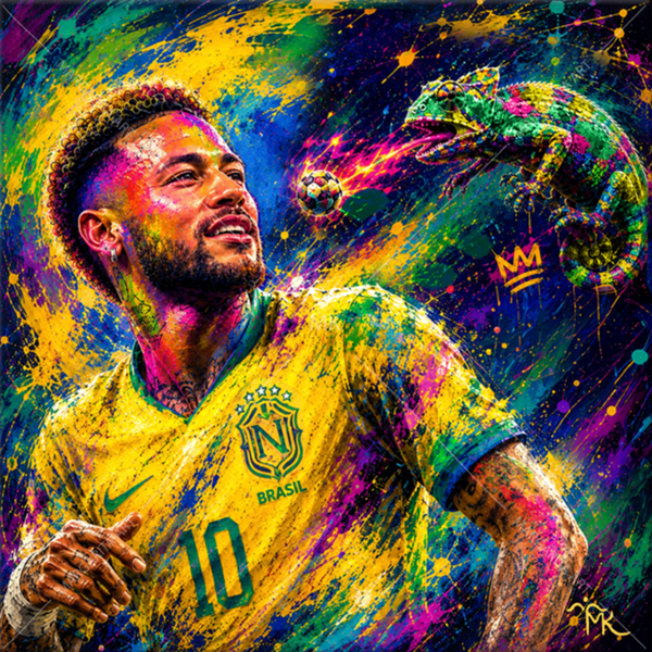 Margarita Kriebitzsch - Neymar Fußballstar Portrait – Kunst-Mini