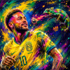 Margarita Kriebitzsch - Neymar Fußballstar Portrait – Kunst-Mini