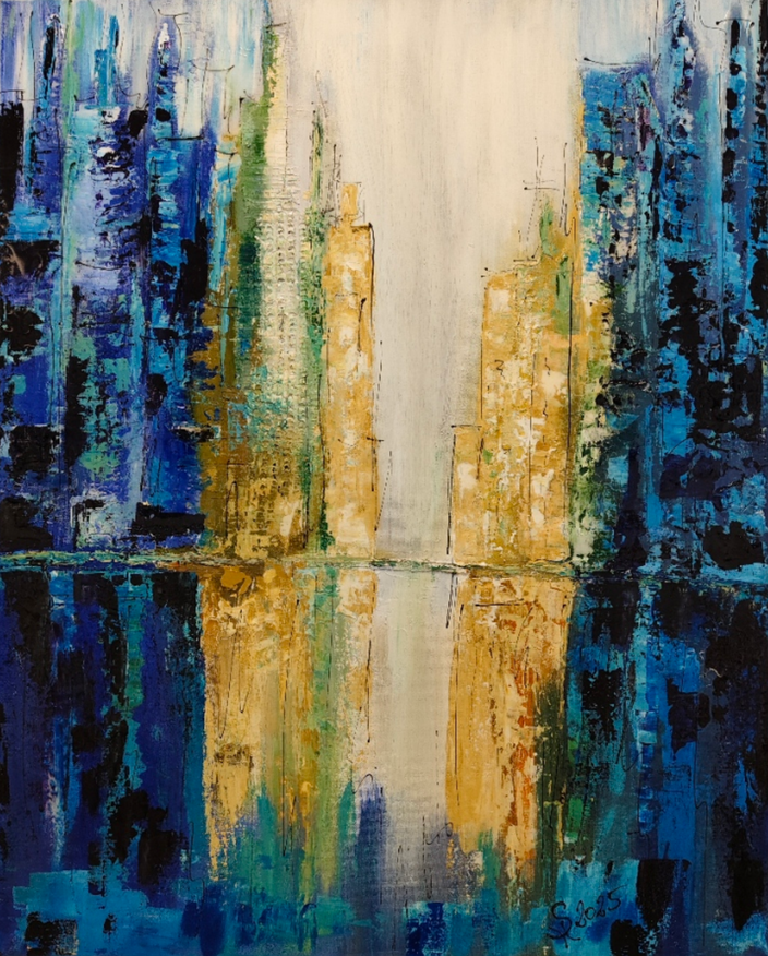 Helga Stieglbauer - Skyline in Blau