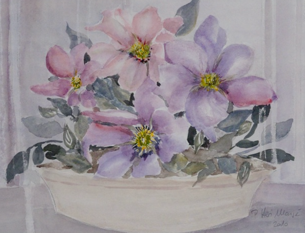 Priska Heri Monjé - Clematis in einer Schale