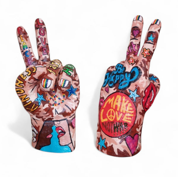 Manuel Lächner - Peace Hand – Pop Art Skulptur