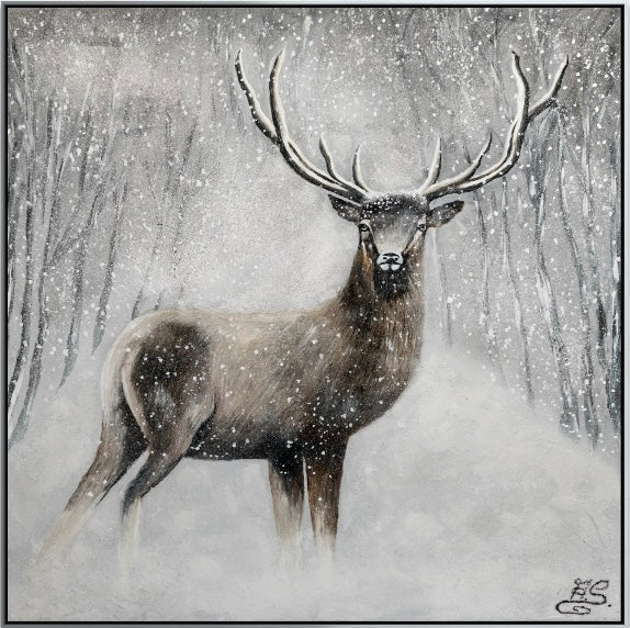 Angelika Schmidt - Hirsch im Schnee