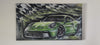 Andreas Resch - Grünes Racing Auto unter Flaggenhimmel