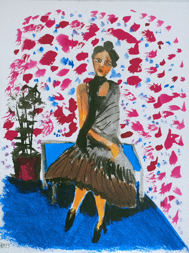 Agnes Beaujon-Machalke - Portrait einer Spanierin, inspiriert von Matisse