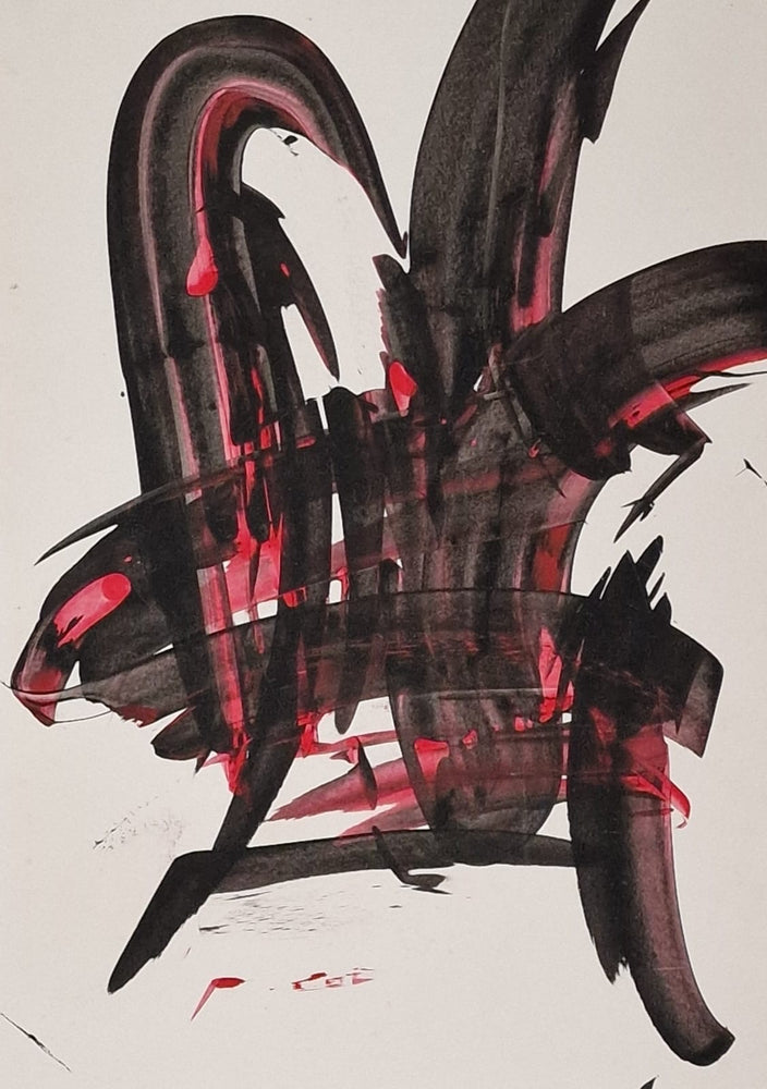 Rupert Wermter - Hiéroglyphe schwarz-rot