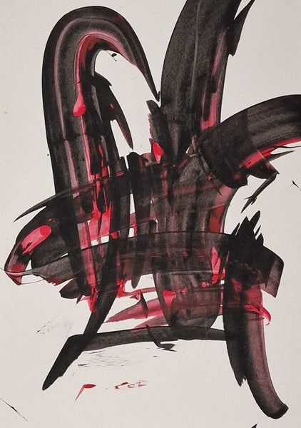 Rupert Wermter - Hiéroglyphe schwarz-rot