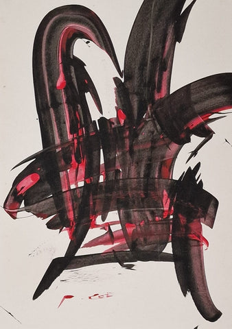 Rupert Wermter - Hiéroglyphe schwarz-rot