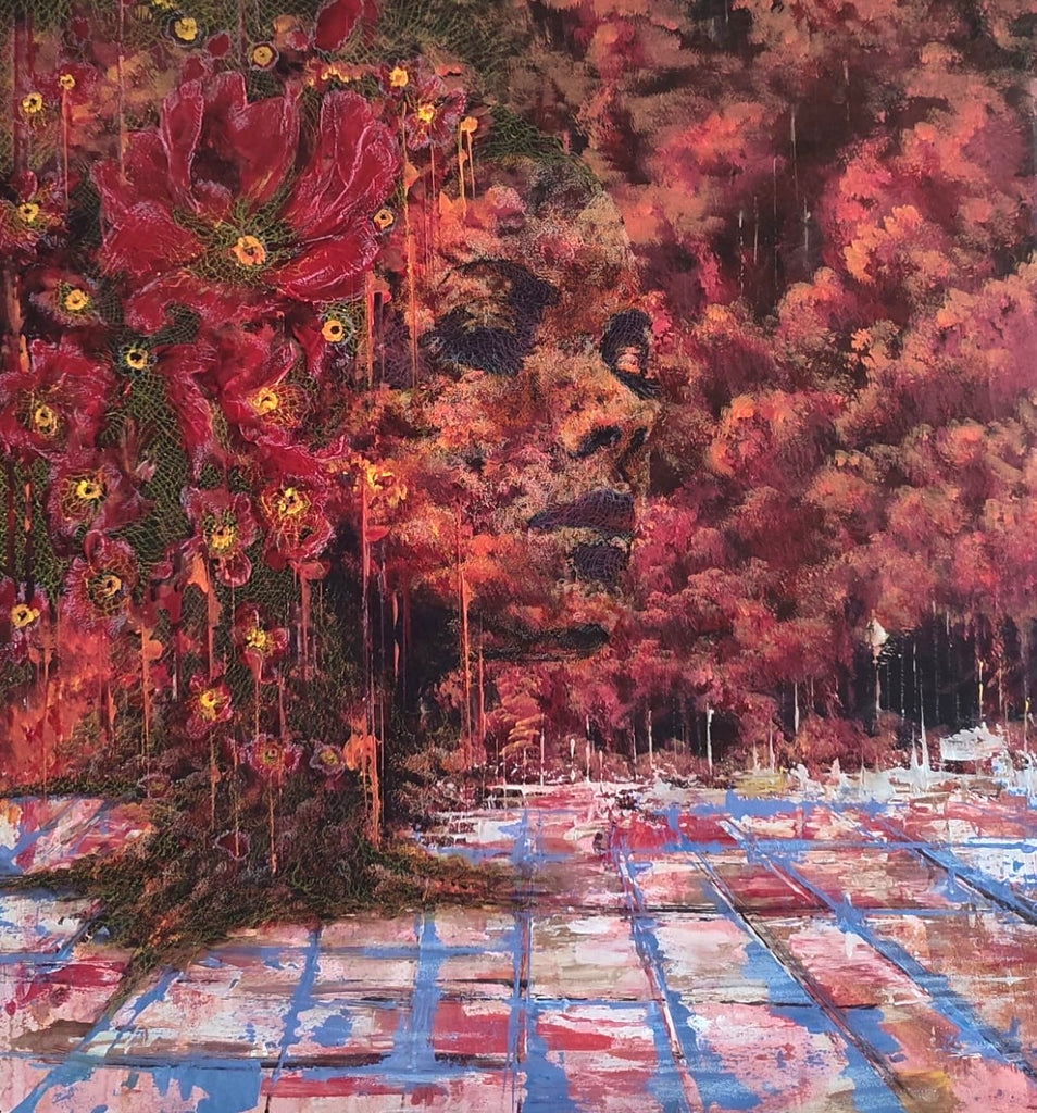Derya Ue - Red abstract forest