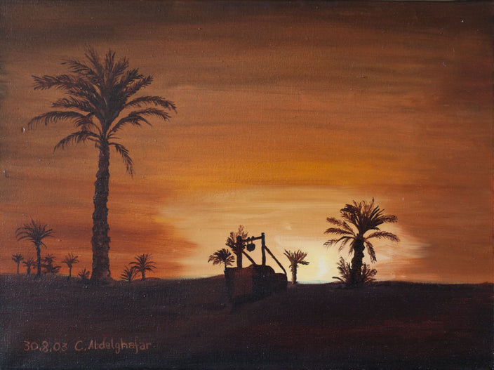 Claudia Lüthi alias Abdelghafar - Oase bei Sonnenuntergang