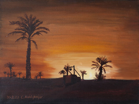 Claudia Lüthi alias Abdelghafar - Oase bei Sonnenuntergang