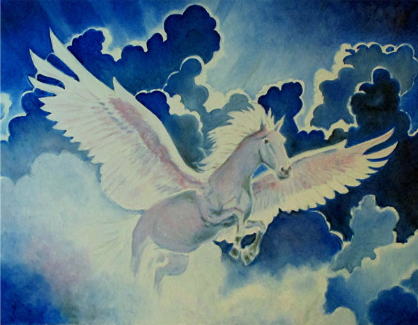 Joh.R.M.Christl - Pegasus in den Wolken Poster Kunstdruck - Joh.R.M.Christl, Seeshaupt, Deutschland Wandbild
