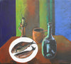Makis Warlamis - Stilleben mit Fischen Poster Kunstdruck - Makis Warlamis, Schrems, Österreich Wandbild