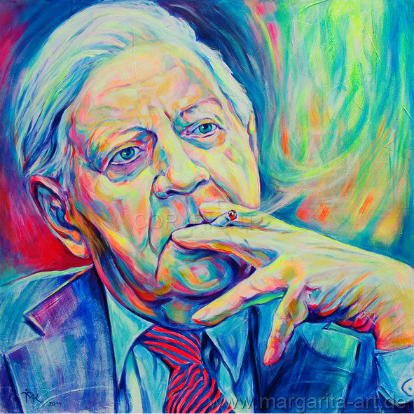 Margarita Kriebitzsch - Helmut Schmidt Poster Kunstdruck - Margarita Kriebitzsch, Hamburg, Deutschland Wandbild