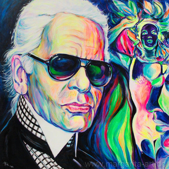 Margarita Kriebitzsch - Karl Lagerfeld - Portrait "Karl der Große" Poster Kunstdruck - Margarita Kriebitzsch, Hamburg, Deutschland Wandbild