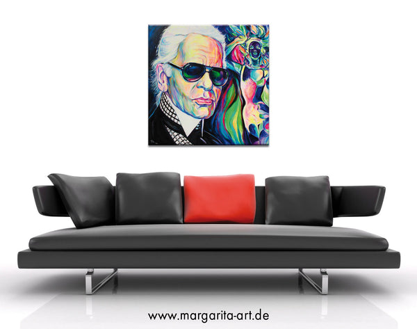 Margarita Kriebitzsch - Karl Lagerfeld - Portrait "Karl der Große" Poster Kunstdruck - Margarita Kriebitzsch, Hamburg, Deutschland Wandbild