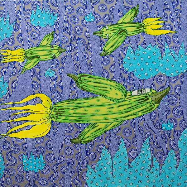 Tamara Budnikova - Zucchini-Flug Poster Kunstdruck - Tamara Budnikova, Hamburg, Deutschland Wandbild