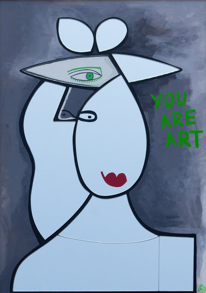 AKO - Frau mit grünem Hut - Inspiration: Picasso Poster Kunstdruck - AKO, Wien, Österreich Wandbild