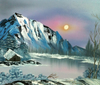 V. Asonja - Sonnenuntergang am Wintersee Poster Kunstdruck - V. Asonja, Wien, Österreich Wandbild