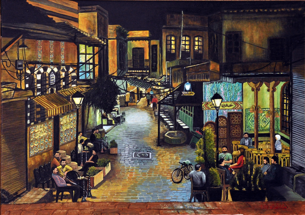 Maiada Kaddan - AlNawfara Cafe / Damascus Poster Kunstdruck - Maiada Kaddan, Hamburg, Deutschland Wandbild