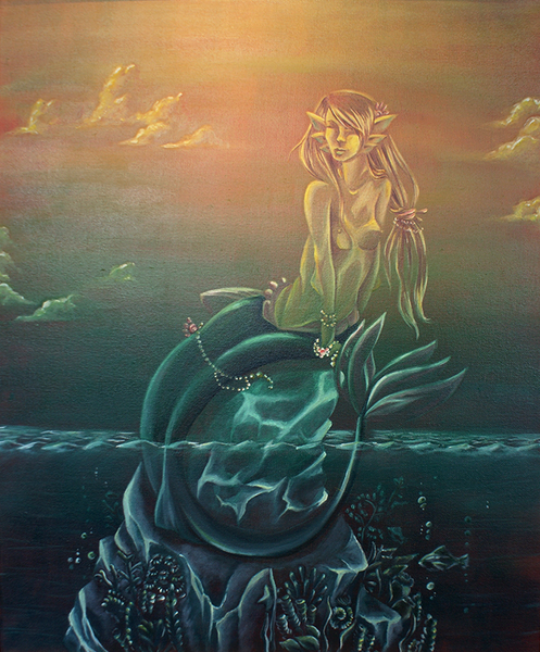 Adelheid Pichler - Die Meerjungfrau Poster Kunstdruck - Adelheid Pichler, keine Angabe, Österreich Wandbild