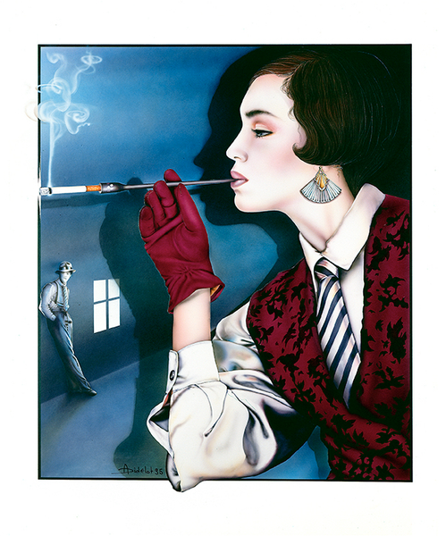 Anne Didelot - With the tip of the cigarette Poster Kunstdruck - Anne Didelot, Leonberg, Deutschland Wandbild