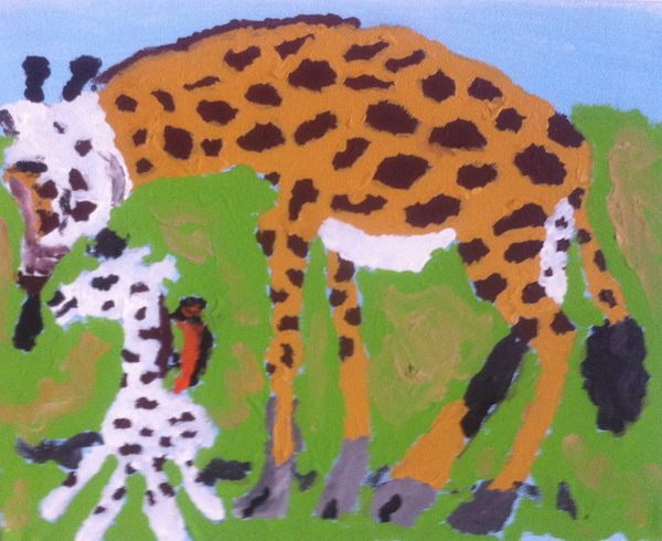 Dominik Frühmann - Die kleine Giraffe – die ersten Schritte Poster Kunstdruck - Dominik Frühmann, Salzburg, Österreich Wandbild