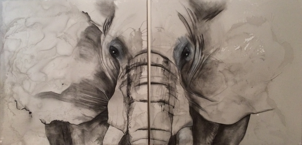 Anja Wilhelmer - Das Portrait eines Elefanten Poster Kunstdruck - Anja Wilhelmer, Graz, Österreich Wandbild