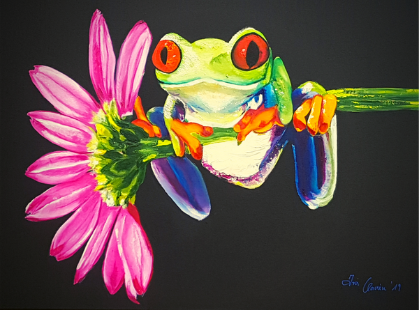 Iris Clavien - Sitting Frog Poster Kunstdruck - Iris Clavien, Hameln, Deutschland Wandbild