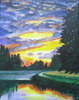 Lothar Schulz-Wapen - Sonnenhimmel überm Fluss Poster Kunstdruck - Lothar Schulz-Wapen, Klötze, Deutschland Wandbild