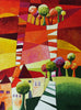 Marion Dahmen - Landschaft mit kleinem Dorf Poster Kunstdruck - Marion Dahmen, Duisburg, Deutschland Wandbild