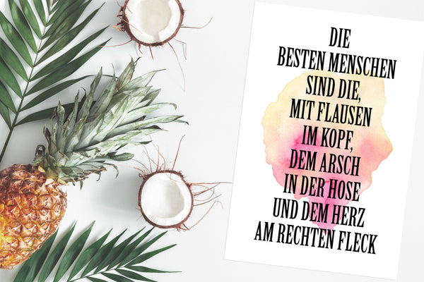 Die besten Menschen Poster Kunstdruck - Typografie, KUNST-ONLINE Wandbild