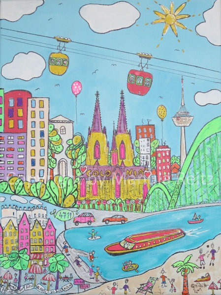 Manuela Reitz - Ein Herz für Köln / Kölle Poster Kunstdruck - Manuela Reitz, Balve, Deutschland Wandbild