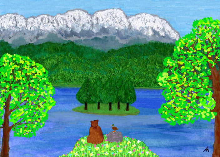 Andrea Regine Meixner - Illustration zum Kinderbuch "Das Entchen und der Bär"