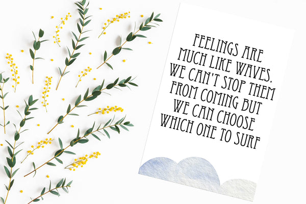 Feelings are much like waves Poster Kunstdruck - Typografie, KUNST-ONLINE Wandbild