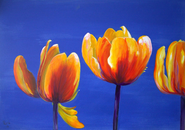 Renate Dohr - Feuertulpen Poster Kunstdruck - Renate Dohr, Radolfzell, Deutschland Wandbild