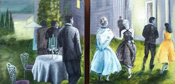 Kerstin Jepsen - Gartenparty Diptychon